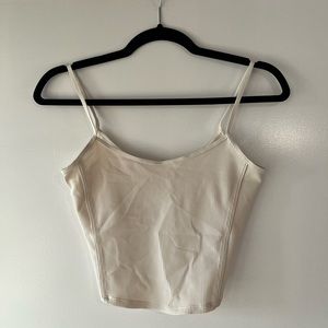 lululemon cream ribbed twist back tank top